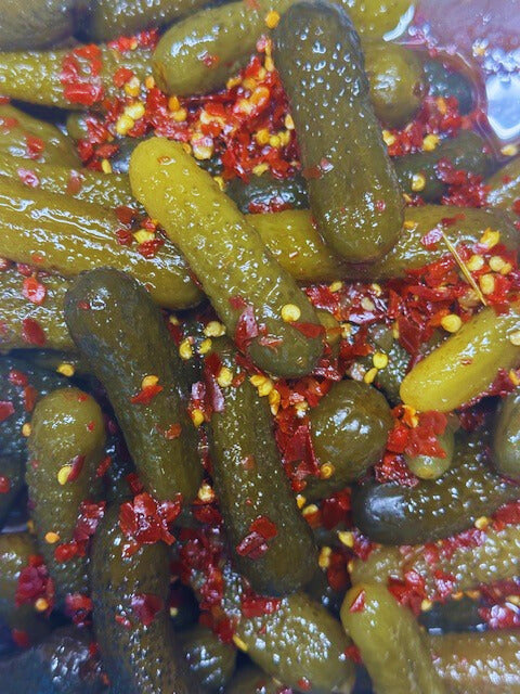 Heated Sweet Gherkins