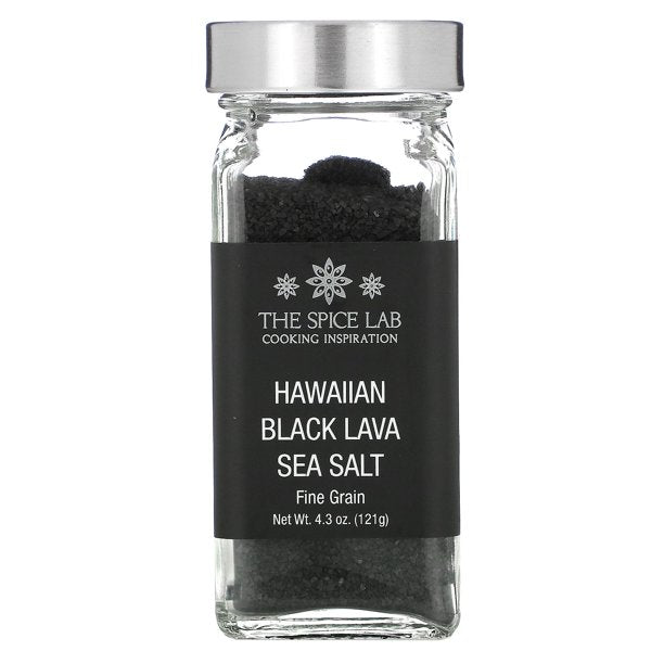 The Spice Lab Hawaiian Black Lava Sea Salt, Fine Grain, 4.3 oz