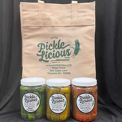 Purchase 3 quarts of whole pickles and get this PickleLicious tote for free!